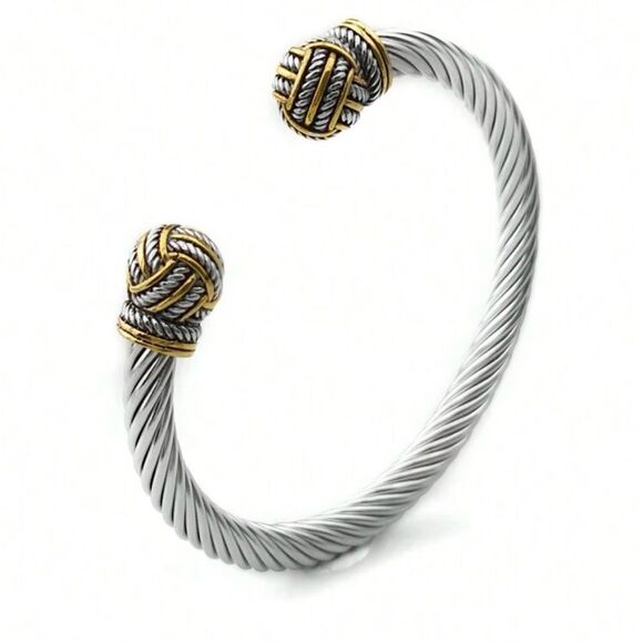 European 18k gold plated stainless steel Classic Cable bracelet - Picture 5 of 5